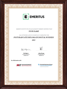 Postgraduate Diploma in Digital Business Certificate