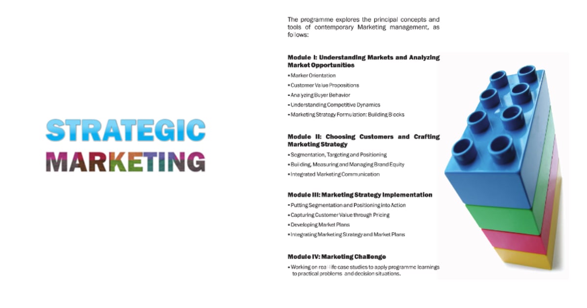 Brochure of Strategic Marketing Program, circa 2010. Had all the ingredients of success, except product-market-fit!